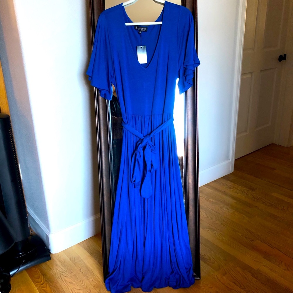 Flutter sleeve dress with tie waste